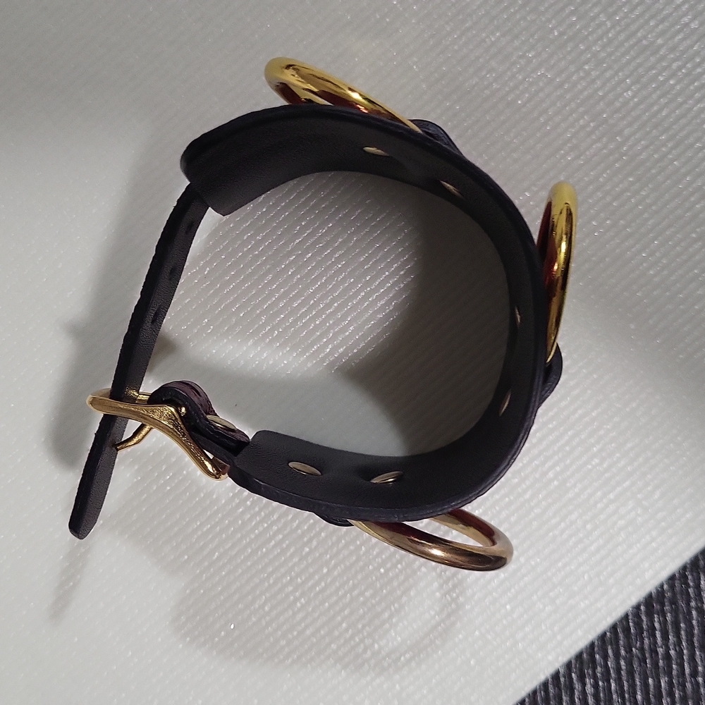 NWOT Leather & Brass Artisan Crafted Wrist Cuff - Picture 13 of 16